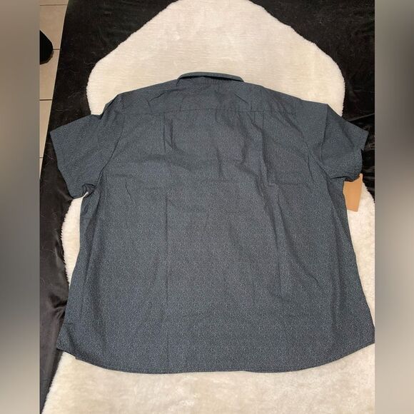 New Chef Works Black Short Sleeve Geometric Work Button Down Shirt Size 4XL Top - Picture 2 of 7
